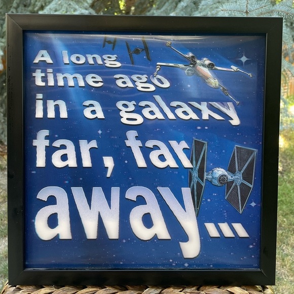 Star Wars 3D Wall Decor “In A Galaxy Far, Far Away” 13x13” Open Roads Picture - Picture 1 of 2